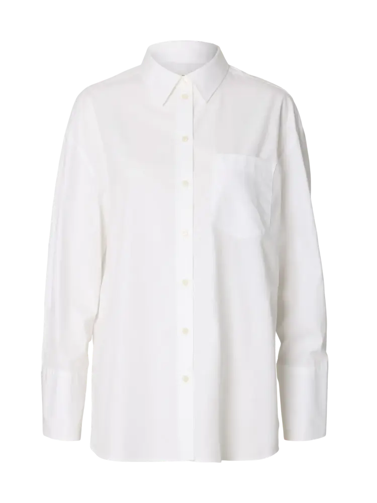 Selected Femme Dannie LS Oversized Shirt Noos Bright White