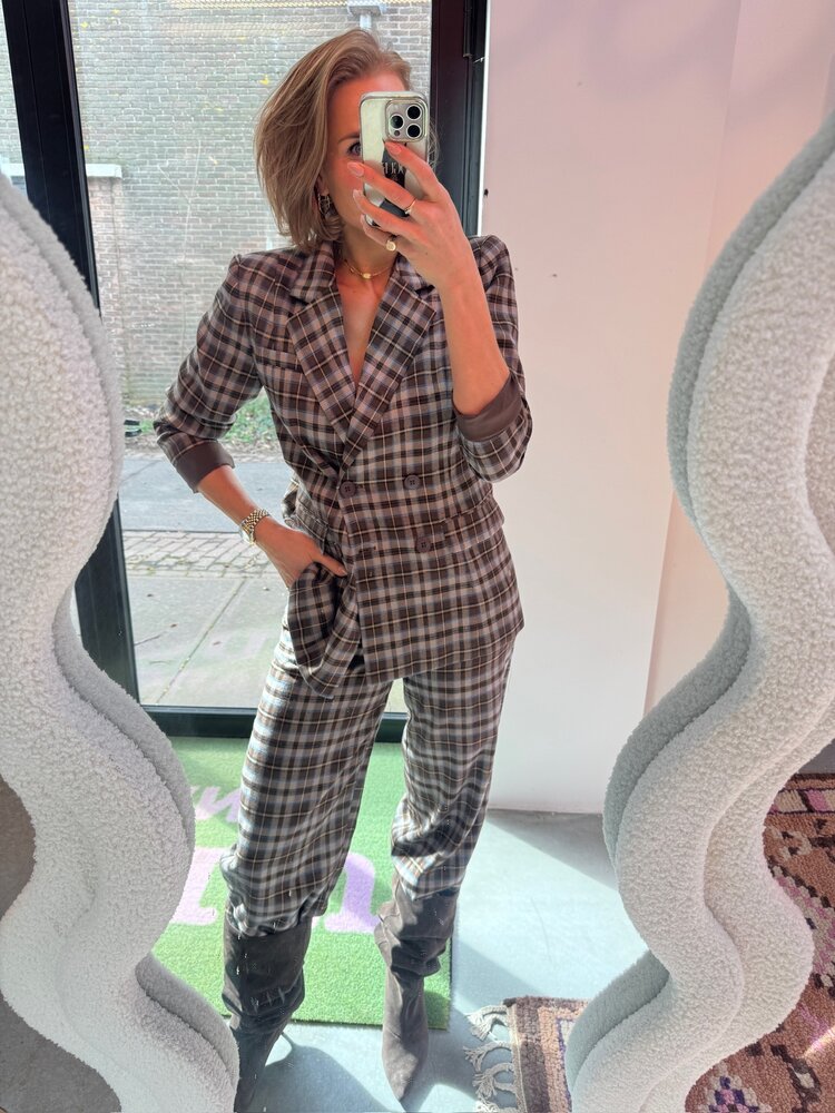 Ydence Blazer Novalee Brown/Blue Check