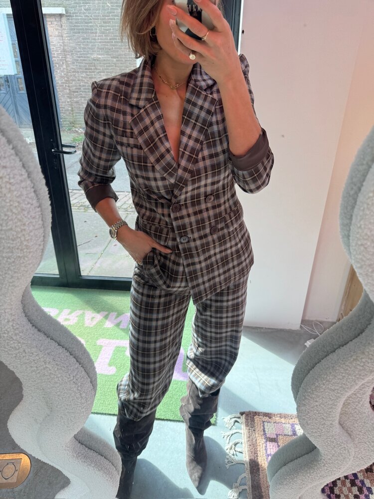 Ydence Blazer Novalee Brown/Blue Check