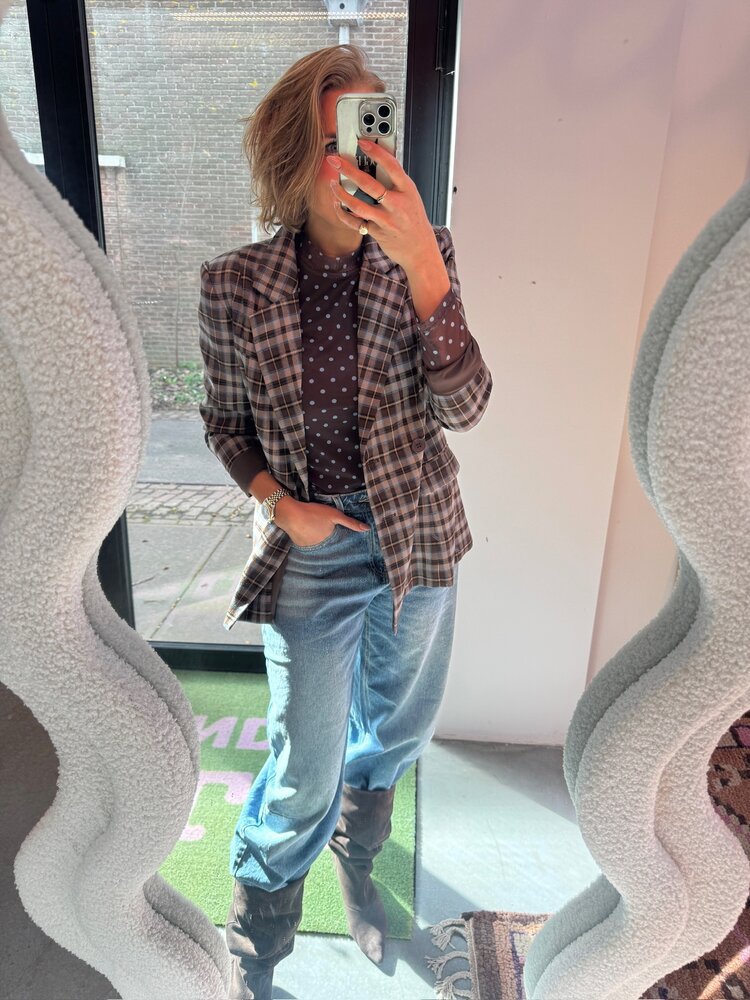 Ydence Blazer Novalee Brown/Blue Check