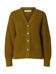 Selected Femme Selma Sus LS Knit V Cardigan Noos Fir Green