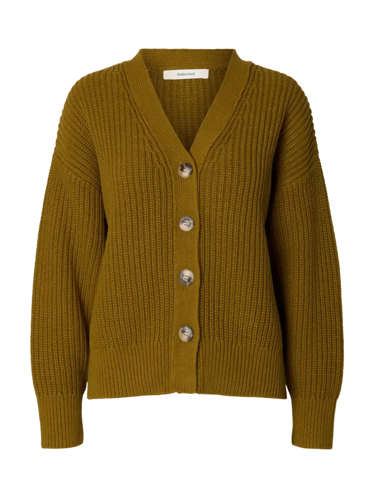 Selected Femme Selma Sus LS Knit V Cardigan Noos Fir Green