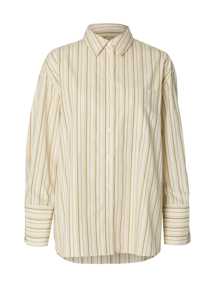 Selected Femme Dannie LS Stripe Oversize Shirt Noos Birch Multi