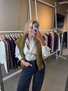 Selected Femme Dannie LS Stripe Oversize Shirt Noos Birch Multi