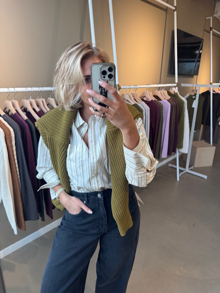Selected Femme Selma Sus LS Knit V Cardigan Noos Fir Green