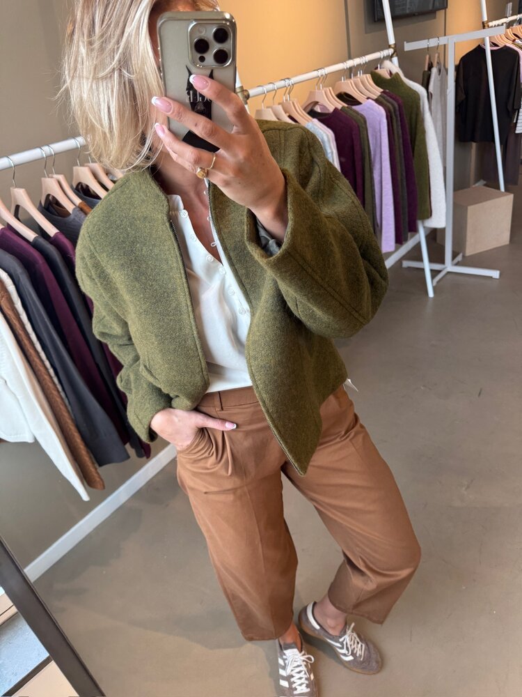 Selected Femme Jacqueline Wool Blend Jacket Noos Fir Green/Melange