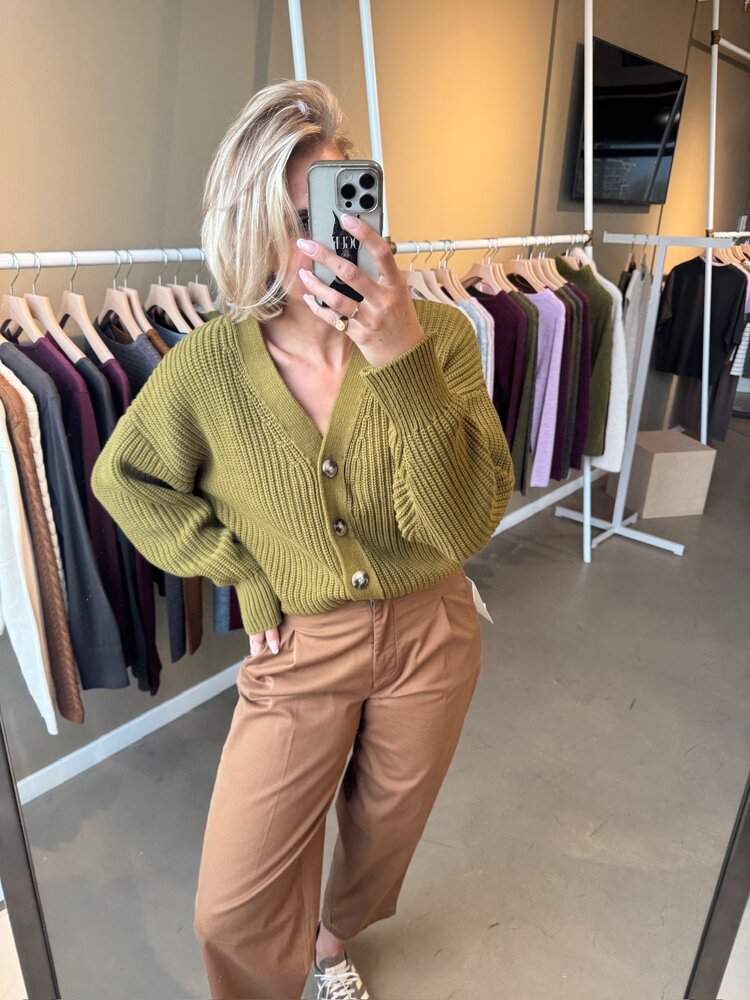 Selected Femme Selma Sus LS Knit V Cardigan Noos Fir Green