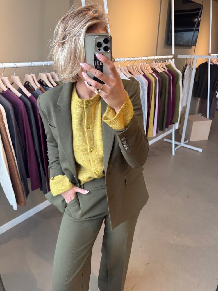 Selected Femme Lulu New LS Knit Cardigan Noos Avocado Oil/Melange