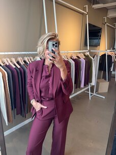 Selected Femme Rita LS Relaxed Blazer Mel Noos Tawny Port/Melange
