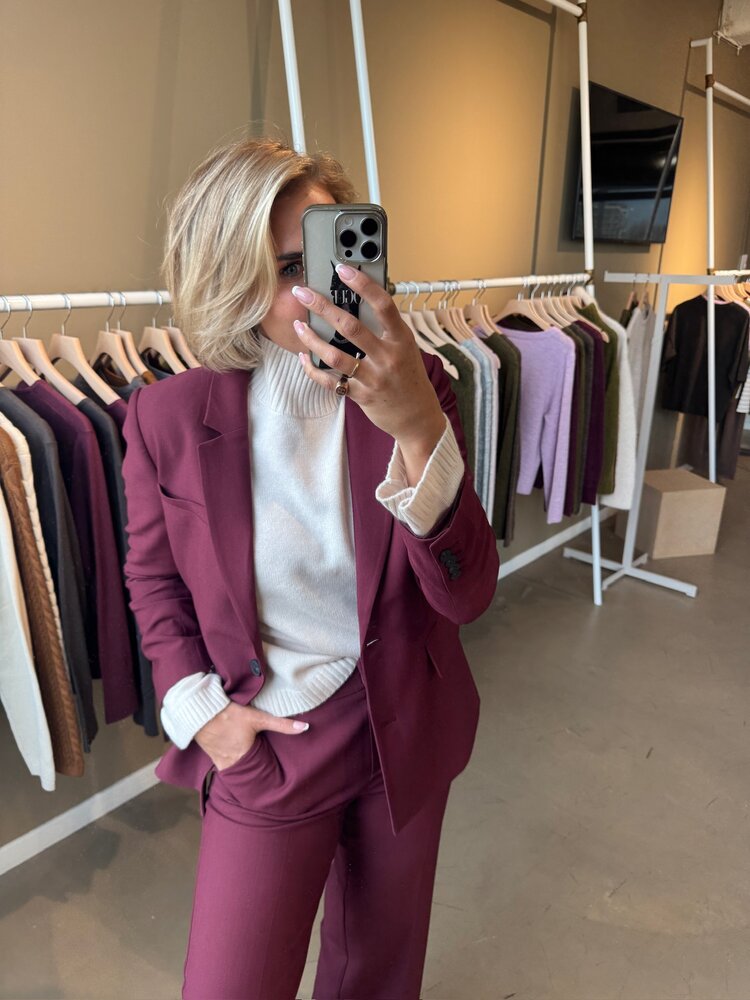 Selected Femme Rita MW Wide Pants Mel Noos Tawny Port Melange