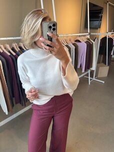 Selected Femme Cille Cashmere Blend High Neck Noos Snow White