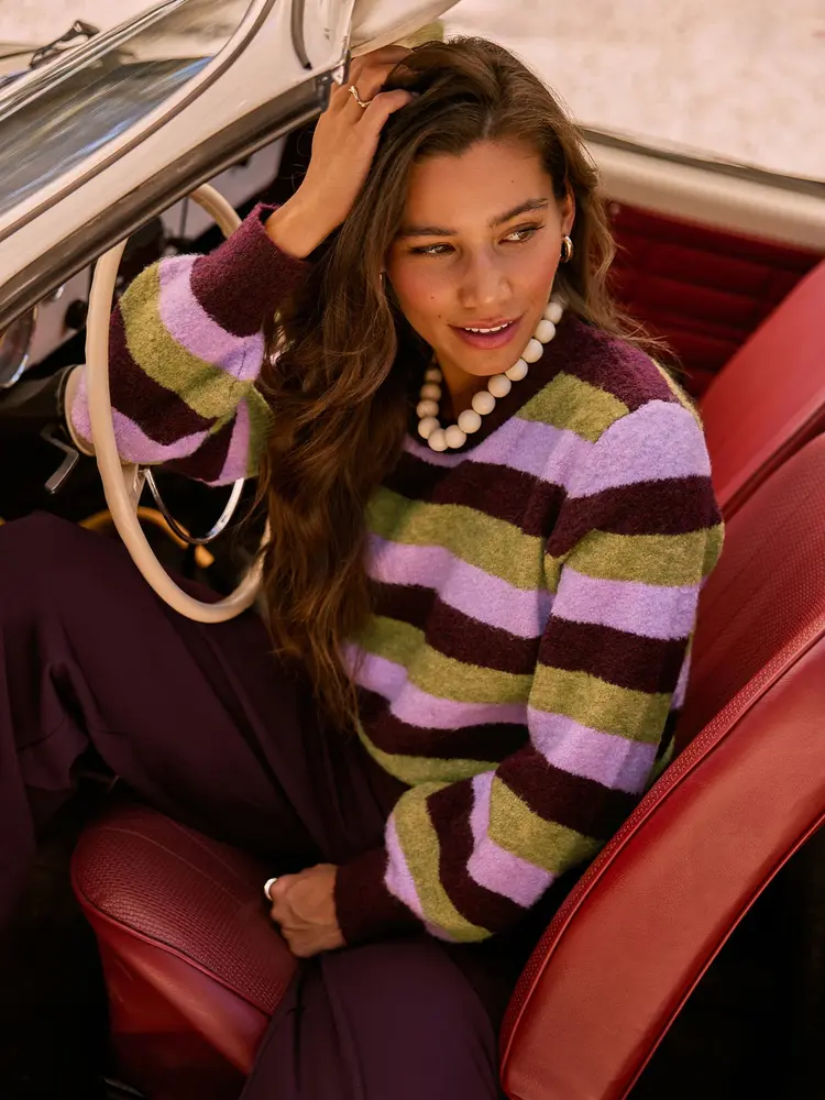Ydence Knitted Sweater Aurora Aubergine