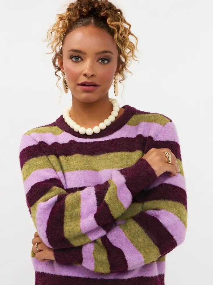 Ydence Knitted Sweater Aurora Aubergine