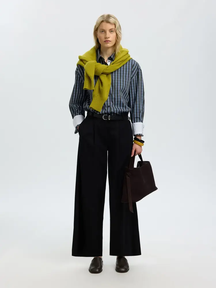 Selected Femme Eden Oversized LS Pocket Shirt Peat/Check