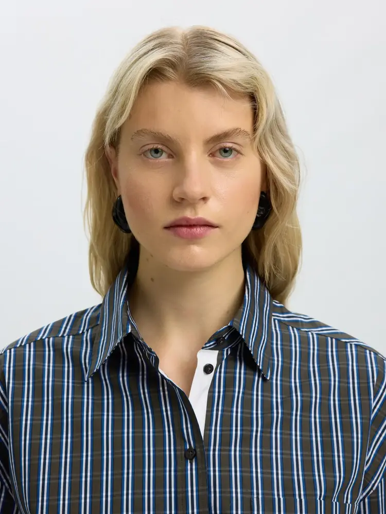 Selected Femme Eden Oversized LS Pocket Shirt Peat/Check