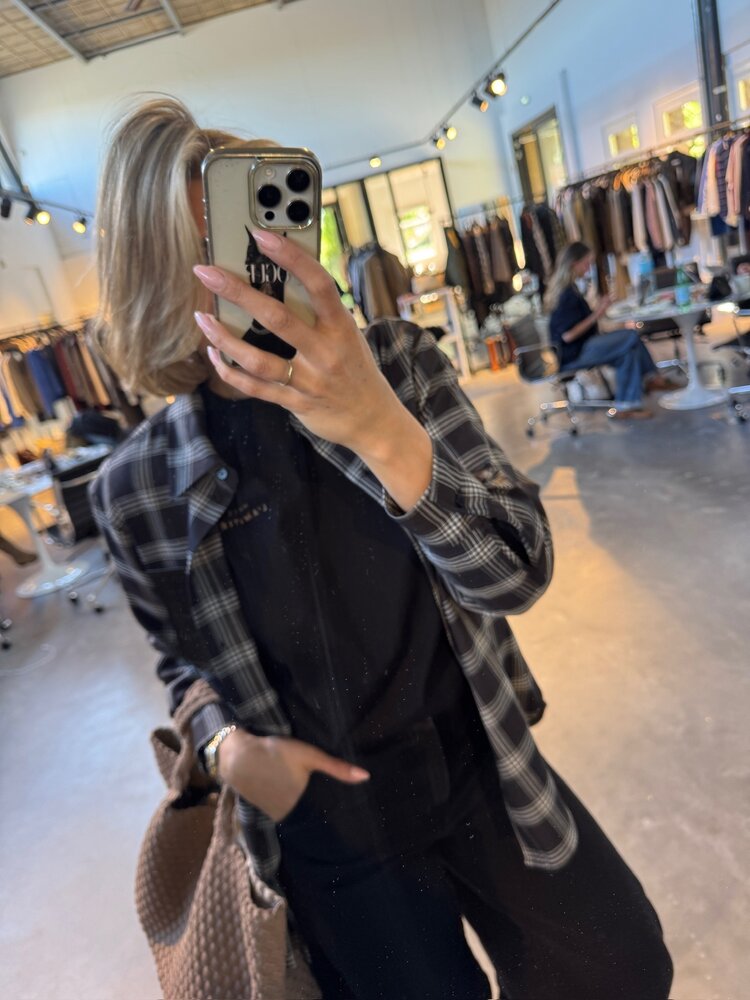 Haute L'Amitié Haute Check Badge Shirt Black Check