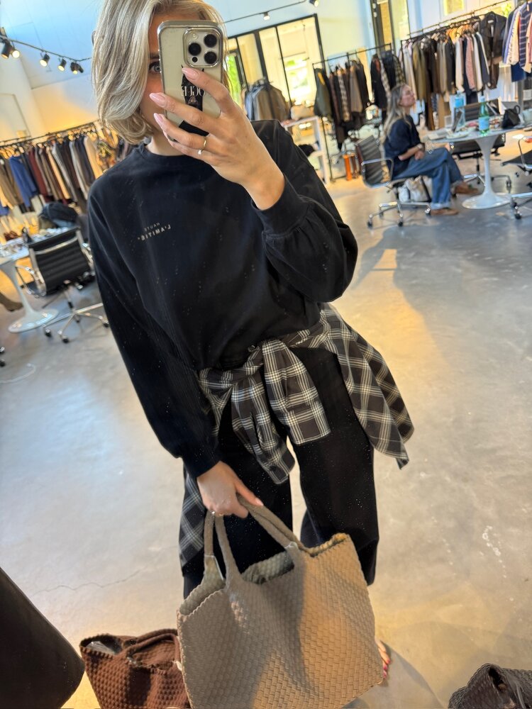 Haute L'Amitié Haute Check Badge Shirt Black Check