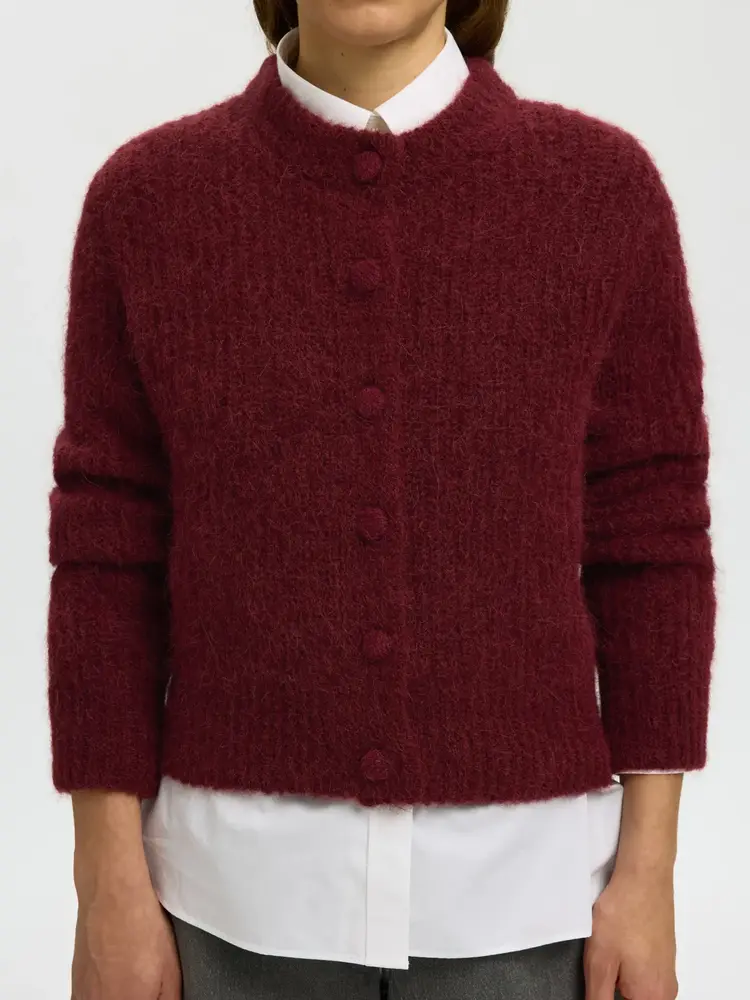 Selected Femme Gabriella LS Button Cardigan Noos Tawny Port