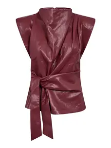 Co'Couture GittCC Pleat Top Berry Red
