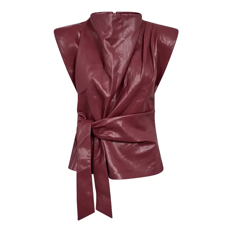 Co'Couture GittCC Pleat Top Berry Red