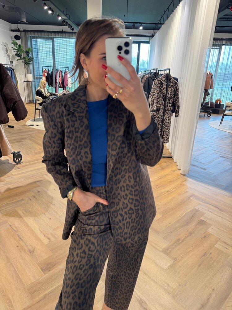 Alix The Label Ladies Woven Animal Blazer Animal