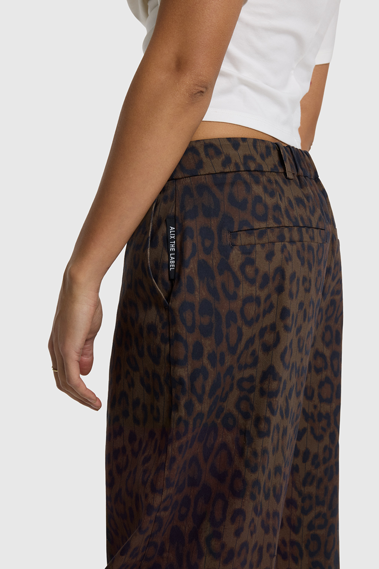 Alix The Label Ladies woven Animal Barrel Pants Animal