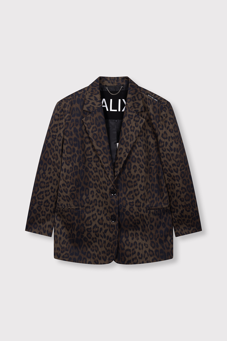 Alix The Label Ladies Woven Animal Blazer Animal