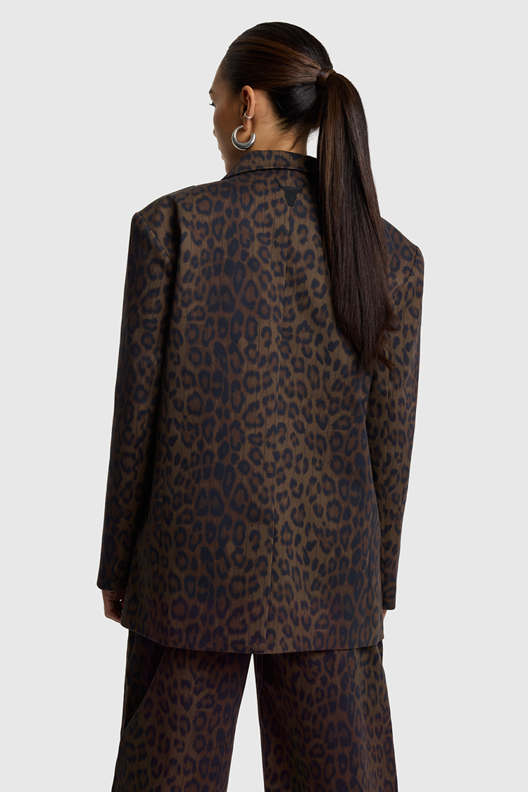 Alix The Label Ladies Woven Animal Blazer Animal