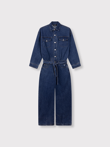 Alix The Label Ladies Woven Denim Jumpsuit Mid Denim Blue