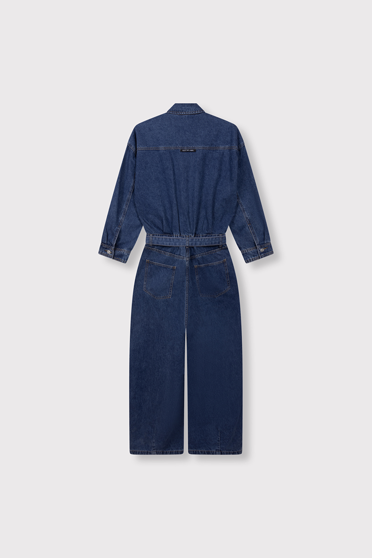 Alix The Label Ladies Woven Denim Jumpsuit Mid Denim Blue