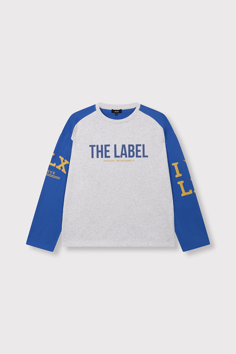 Alix The Label Ladies Knitted Mix Longsleeve T-Shirt Light Grey Melange