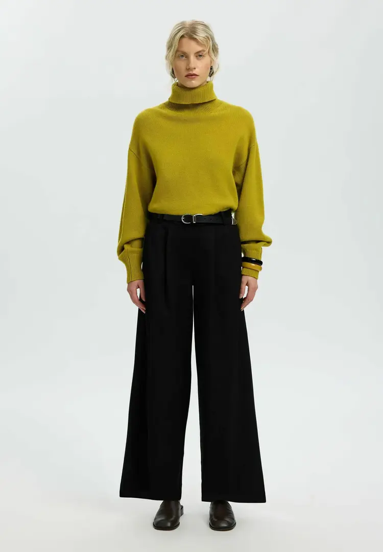 Selected Femme Wellie LS Knit Roll Neck Avocado Oil