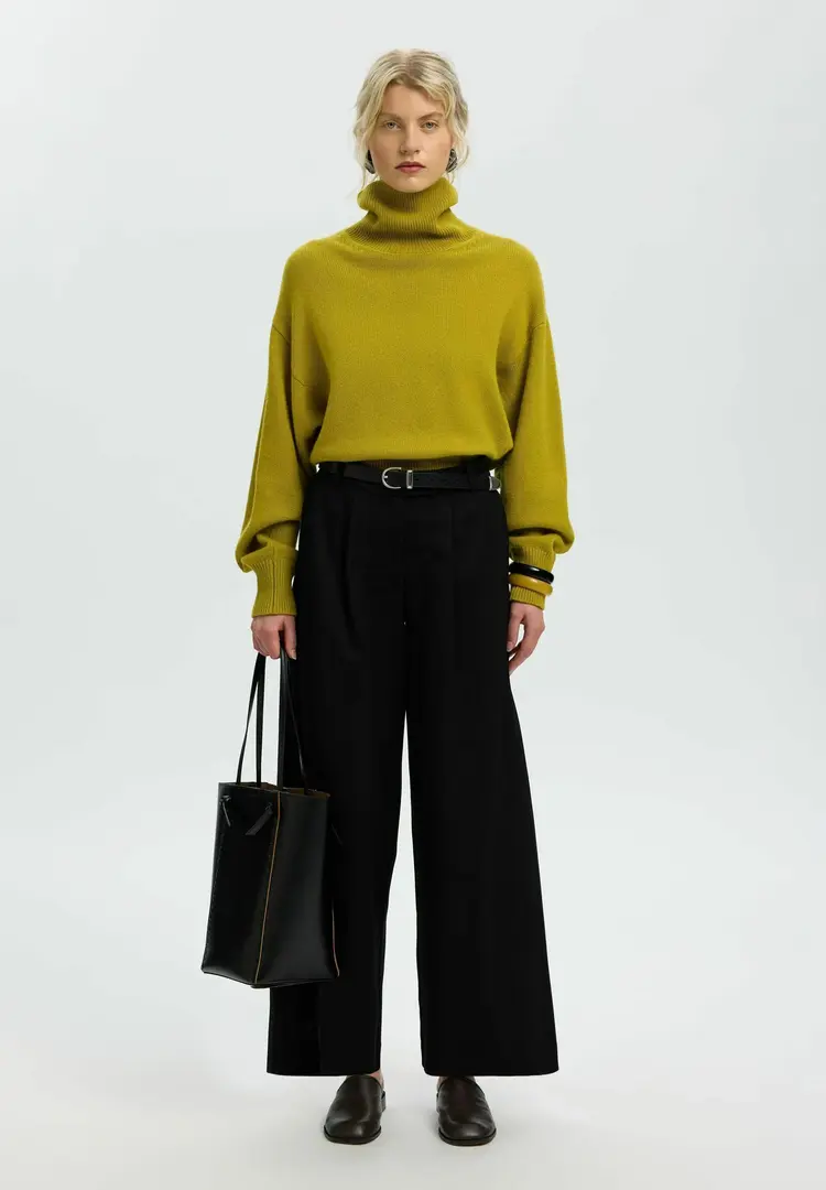 Selected Femme Wellie LS Knit Roll Neck Avocado Oil