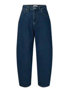 Selected Femme Barrel Loose Nanet Mid Blue HW Jeans Medium Blue Denim