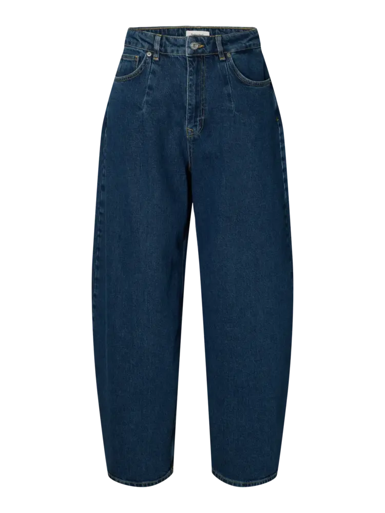 Selected Femme Barrel Loose Nanet Mid Blue HW Jeans Medium Blue Denim