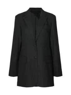 Selected Femme Oversized Malia Blazer Dark Grey/Pinstripe