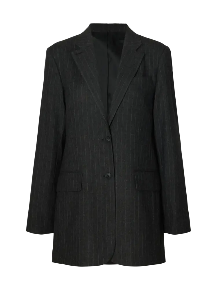 Selected Femme Oversized Malia Blazer Dark Grey/Pinstripe