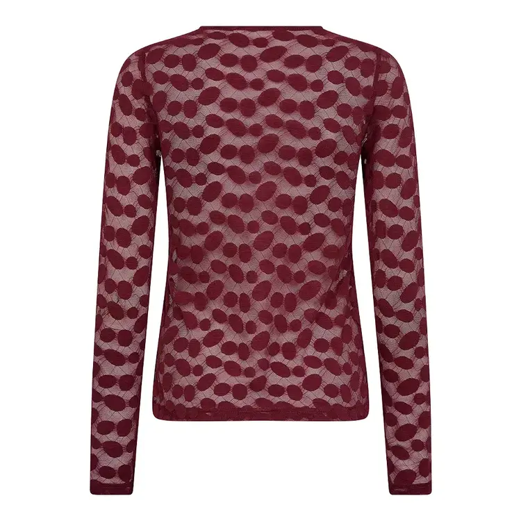Co'Couture PenolaCC O Neck Blouse Wine Red