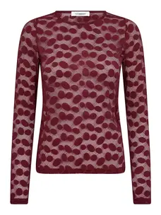 Co'Couture PenolaCC O Neck Blouse Wine Red