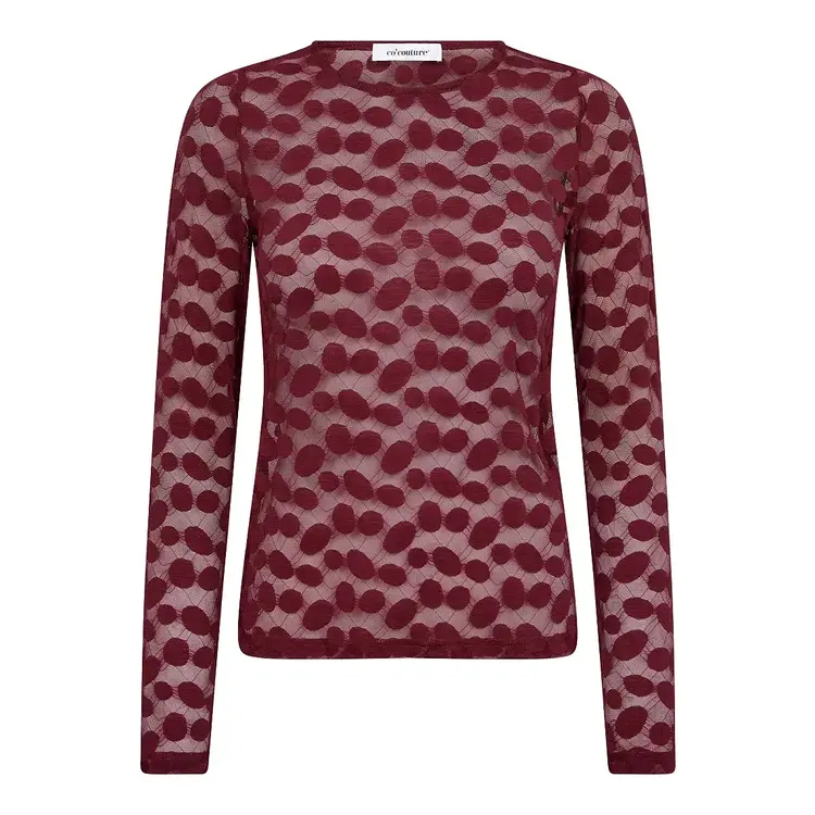Co'Couture PenolaCC O Neck Blouse Wine Red