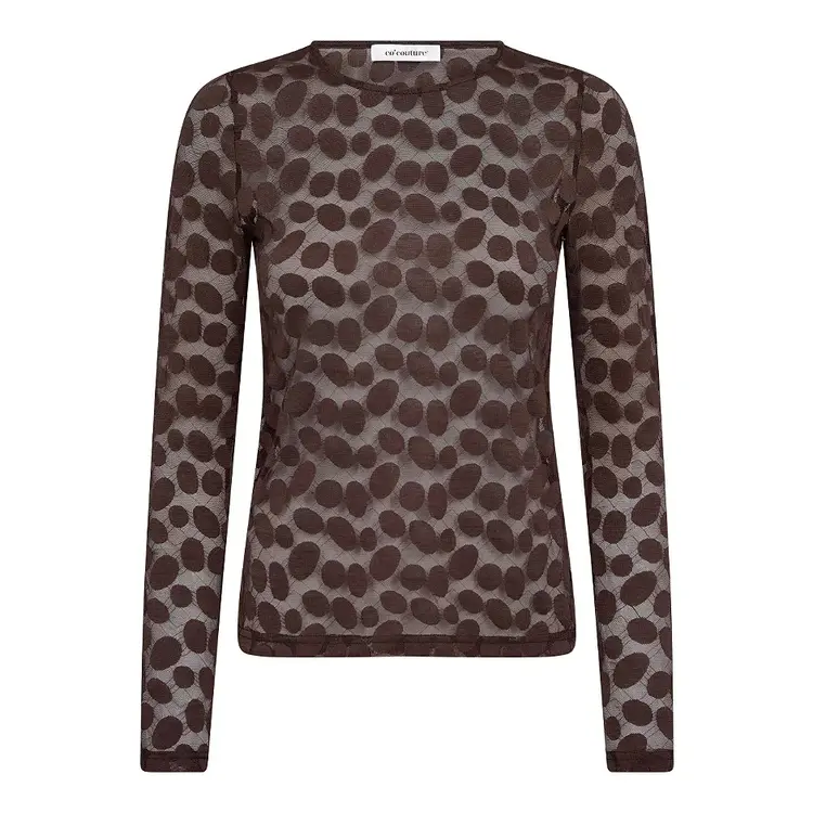 Co'Couture PenolaCC O Neck Blouse Brown