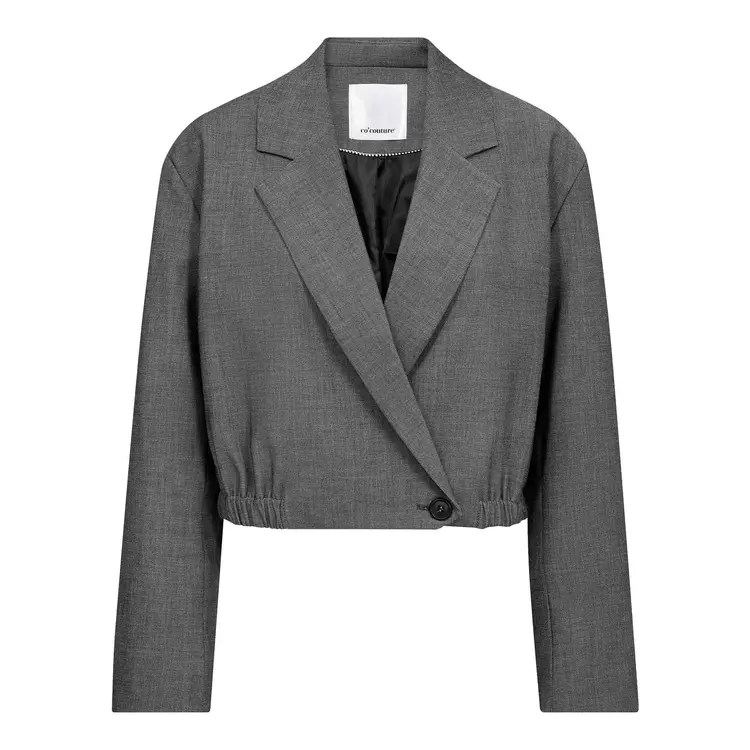 Co'Couture JackyCC Crop Blazer Mid Grey