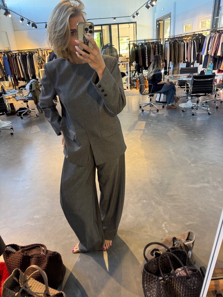 Co'Couture JackyCC Blazer Blouse Mid Grey