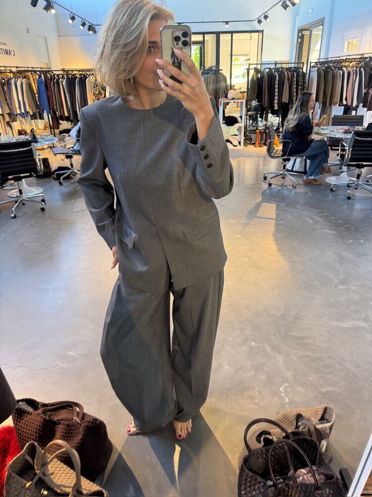 Co'Couture JackyCC Blazer Blouse Mid Grey