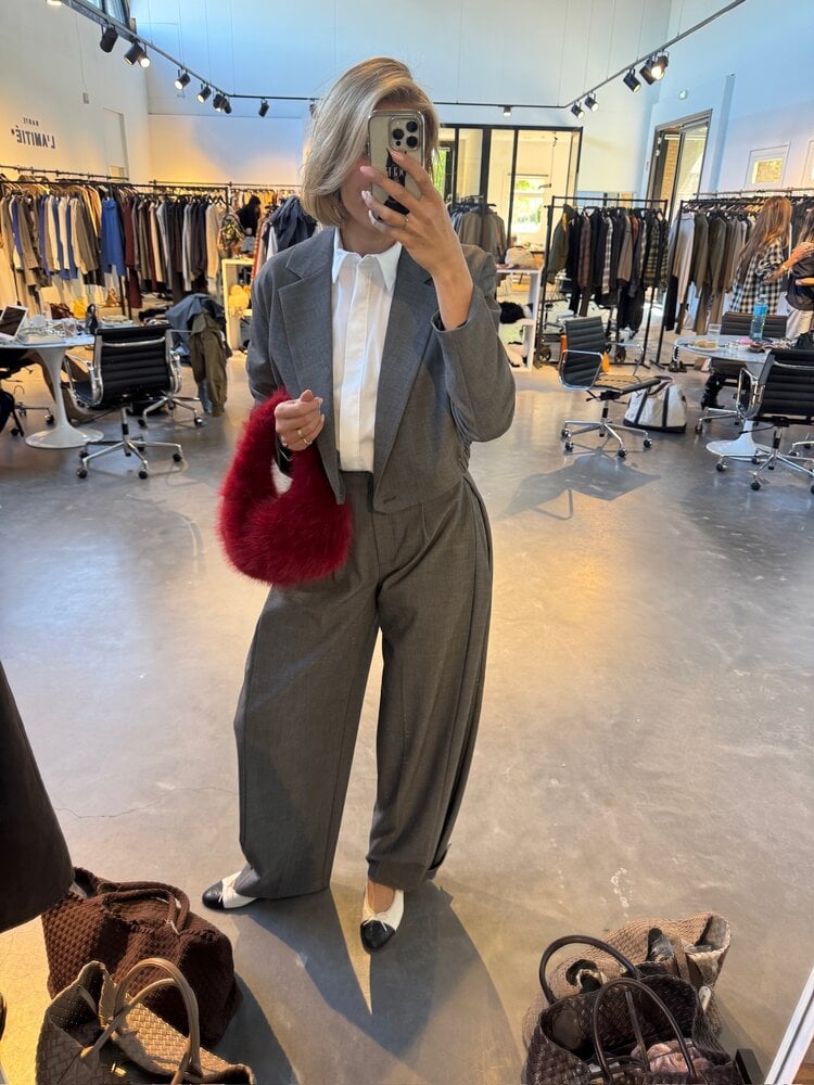 Co'Couture JackyCC Crop Blazer Mid Grey