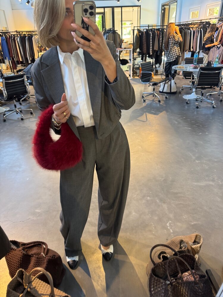 Co'Couture JackyCC Crop Blazer Mid Grey