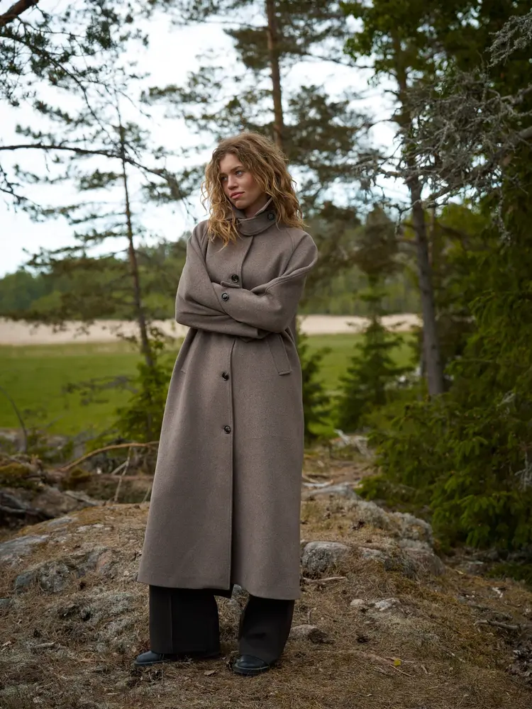 Neo Noir Keaton Wool Coat Taupe