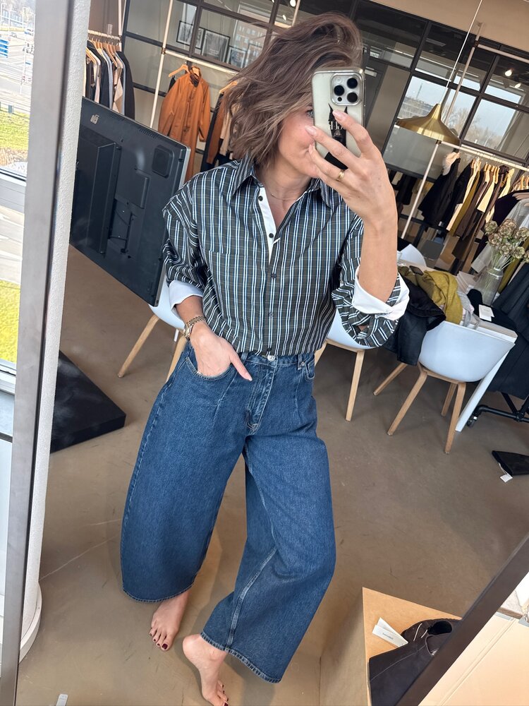 Selected Femme Eden Oversized LS Pocket Shirt Peat/Check