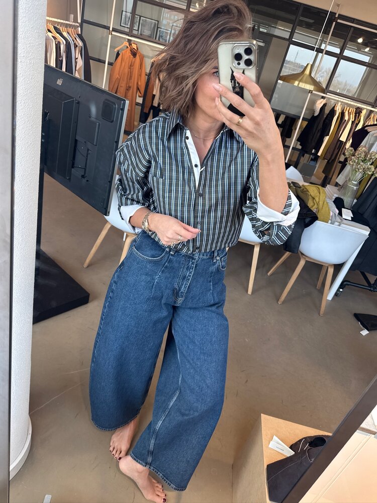 Selected Femme Eden Oversized LS Pocket Shirt Peat/Check