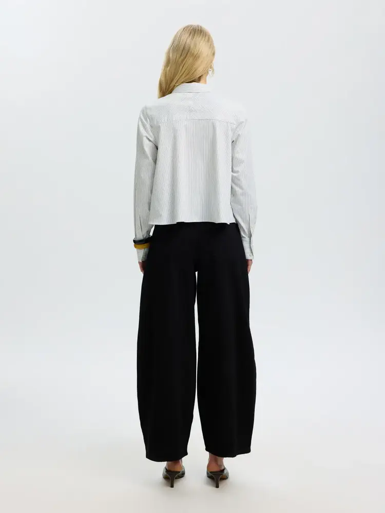 Selected Femme Romie LS Relaxed Shirt Avocado Oil/Stripe